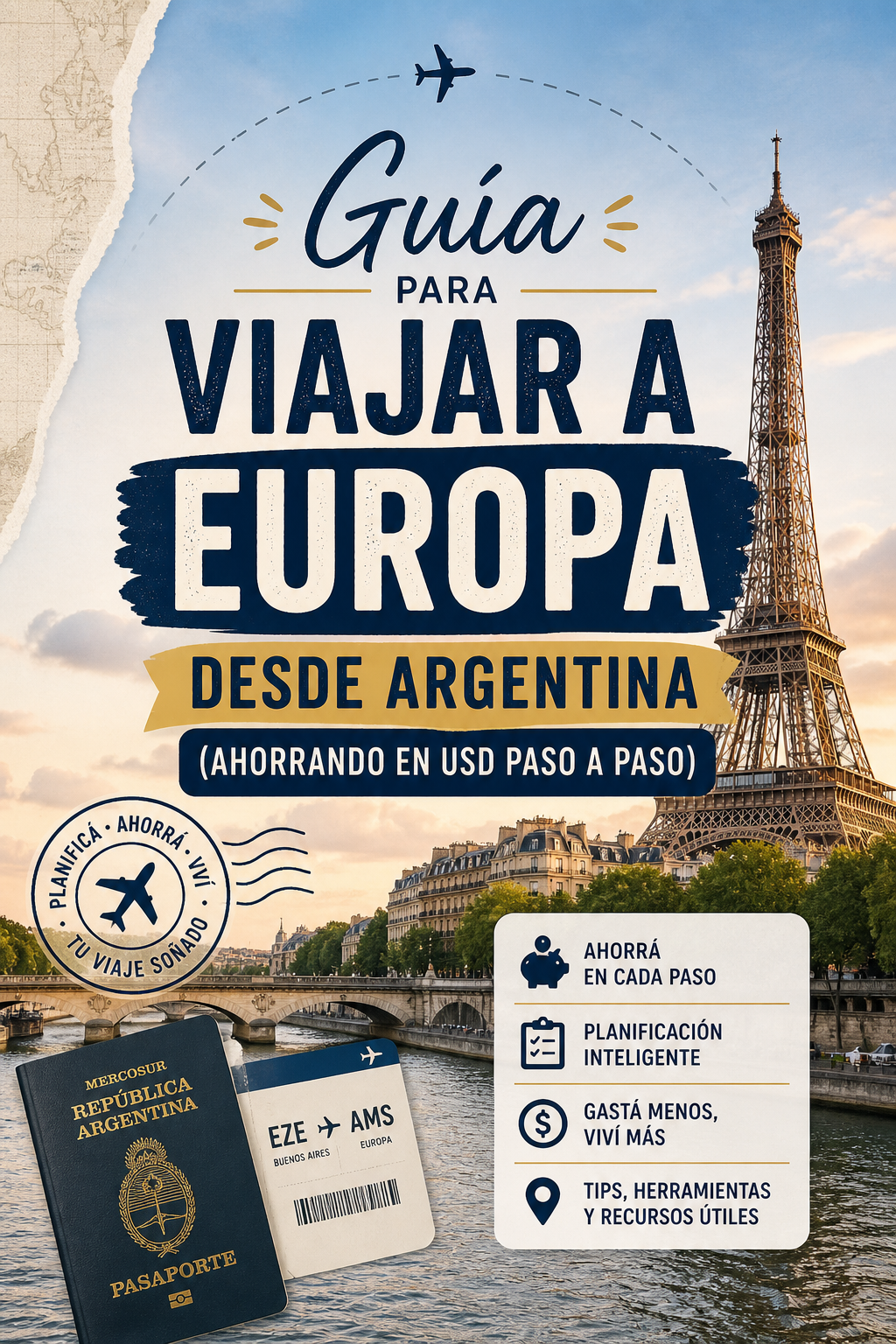 Guía para viajar a Europa desde Argentina (ahorrando en USD, paso a paso)